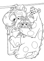 A coloring page of monsters inc